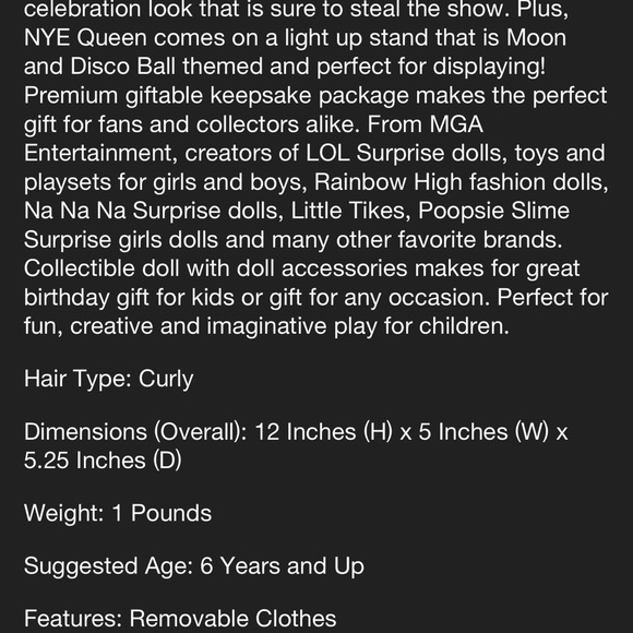 LOL Surprise OMG 2021 HTF DISCONTINUED Collector Edition NYE Queen Fashion Doll - Picture 5 of 11